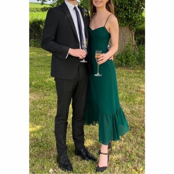 NEW Reformation Emersyn Dress Emerald 2 - Picture 7 of 17